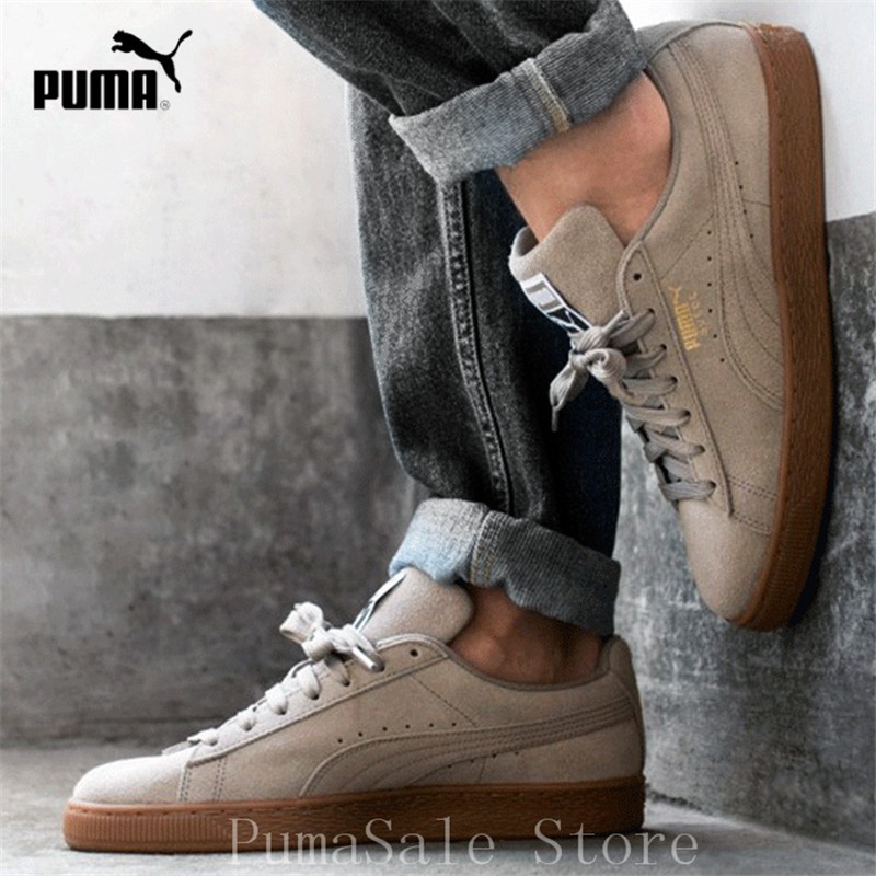 puma suede gum trainers
