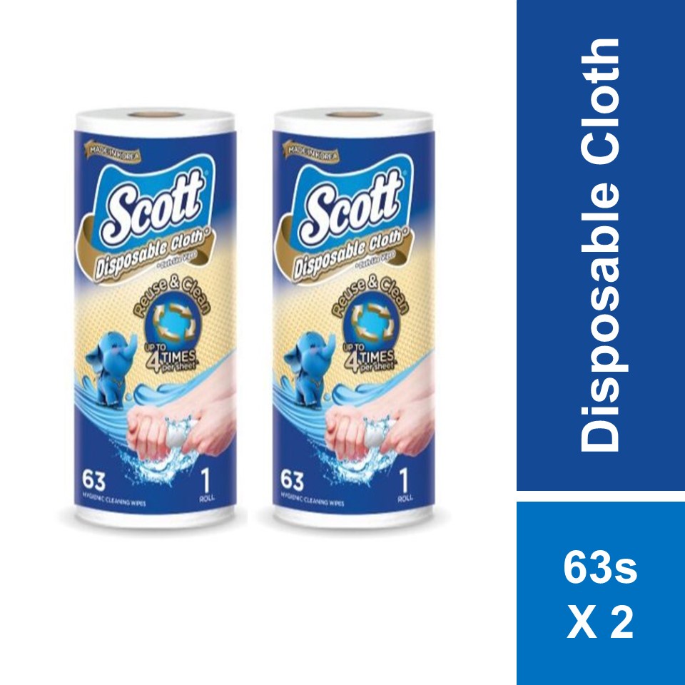 Scott Disposable ClothLike Wipes 63s x 2 Packs Shopee Malaysia