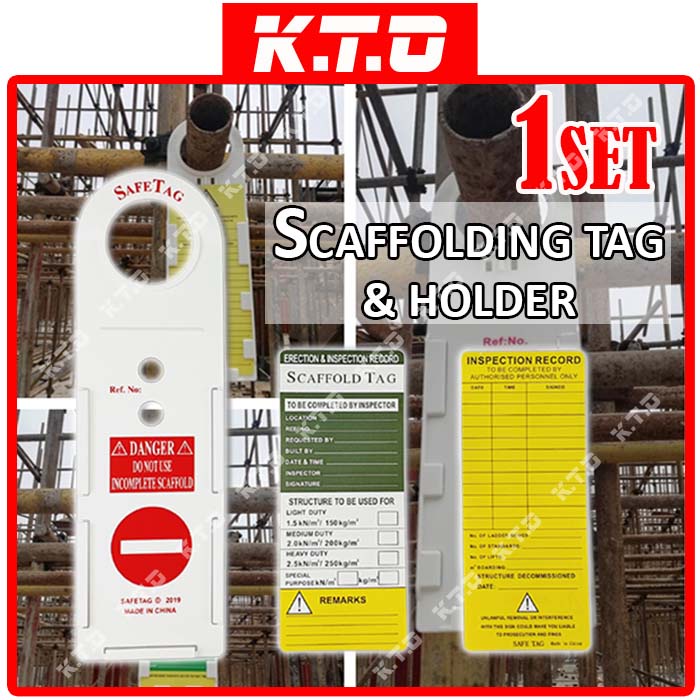 SCAFFOLD SCAFFOLDING TAG SAFETY INSPECTION CHECKPOINT RECORD ERECTION ...