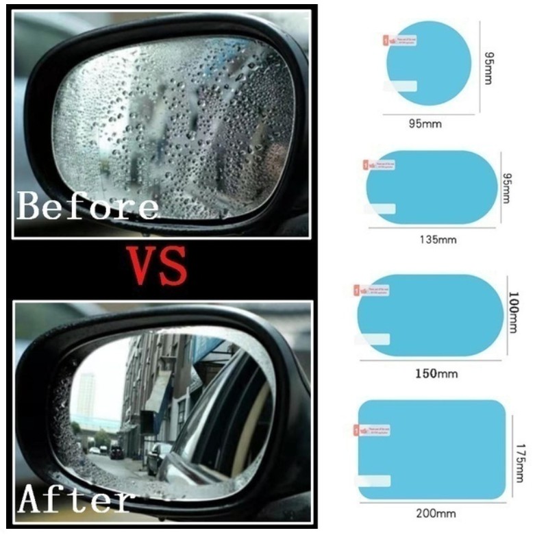 2 PCS CAR REAR VIEW MIRROR ANTI RAIN FILM CAR WINDOW MIRROR