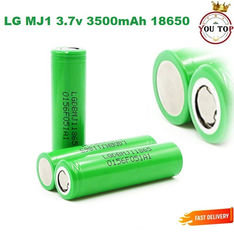 LG MJ1 18650 3500mAh 3.7V 10A 18650 Rechargeable 3.7v 18650 LG HG2 For, Tactical Flashlight, Power bank, elec scooter...