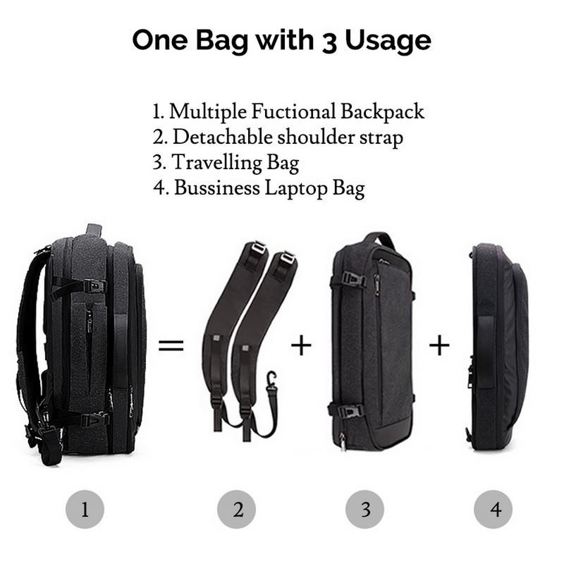 suitcase with detachable backpack