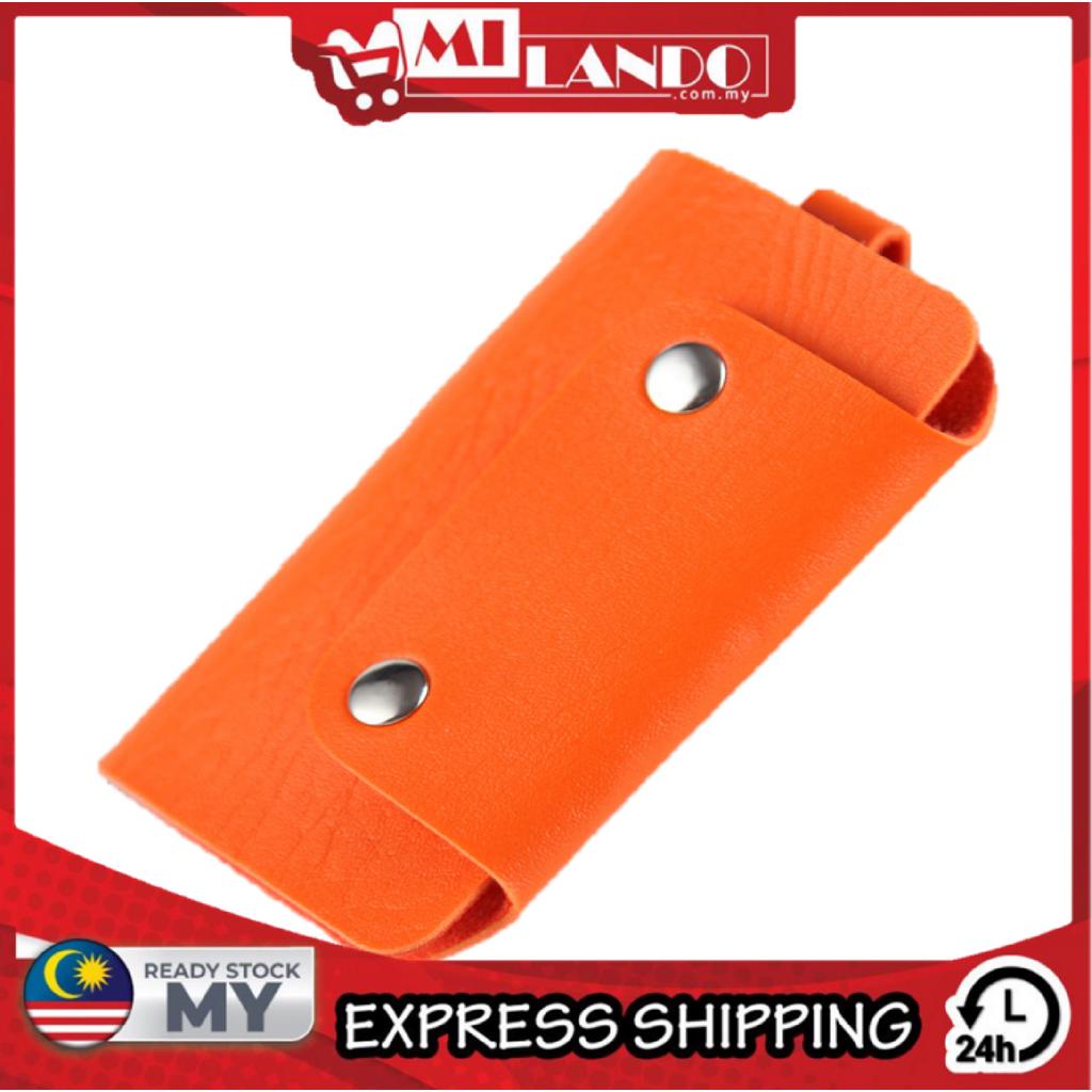 MILANDO Multipurpose Key Bag Holder PU Leather Car Pouch Bag Wallet Coin Bag Card Case Dompet (Type 4)