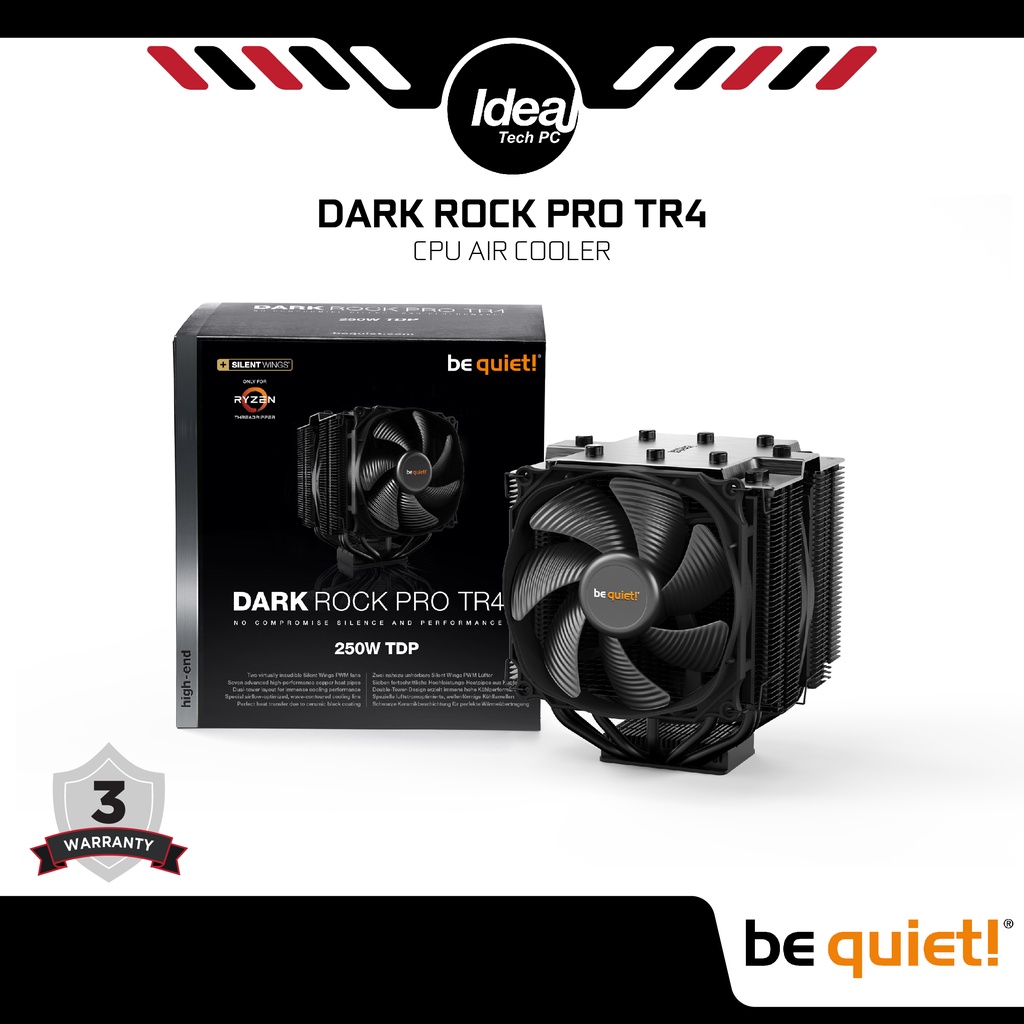 Be Quiet! Dark Rock Pro TR4 CPU Air Cooler | Support AMD sTRX4 / TR4 ...