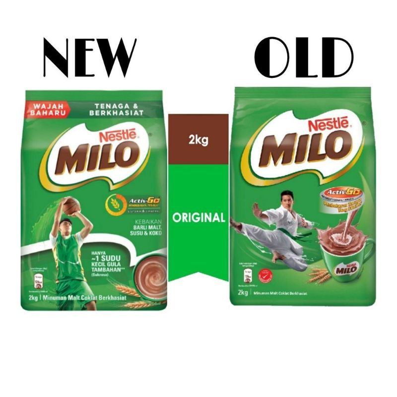 100% ORI NESTLE Nestle MILO 2kg Activ-Go Chocolate Malt Powder Softpack (2kg)