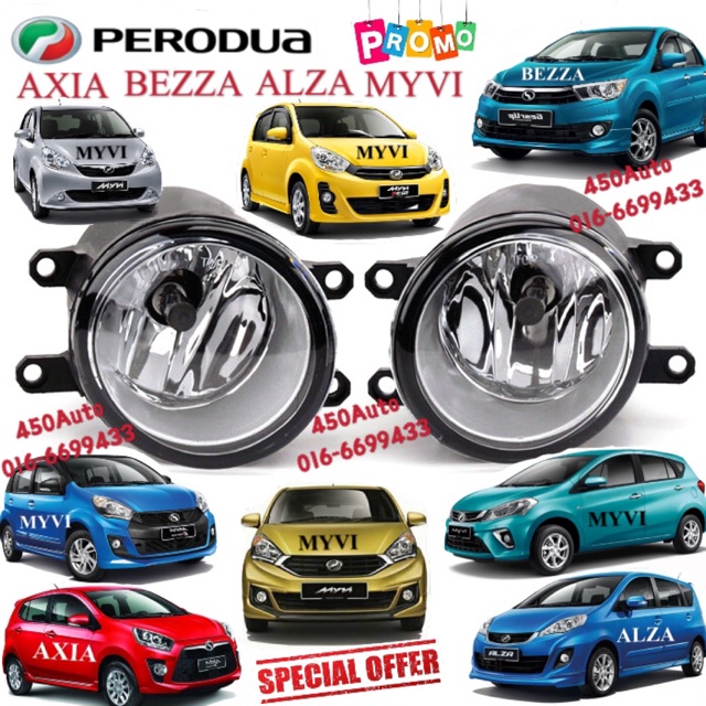 FOG LAMP SPORT LIGHT MYVI AXIA BEZZA ALZA VIOS ESTIMA WISH 