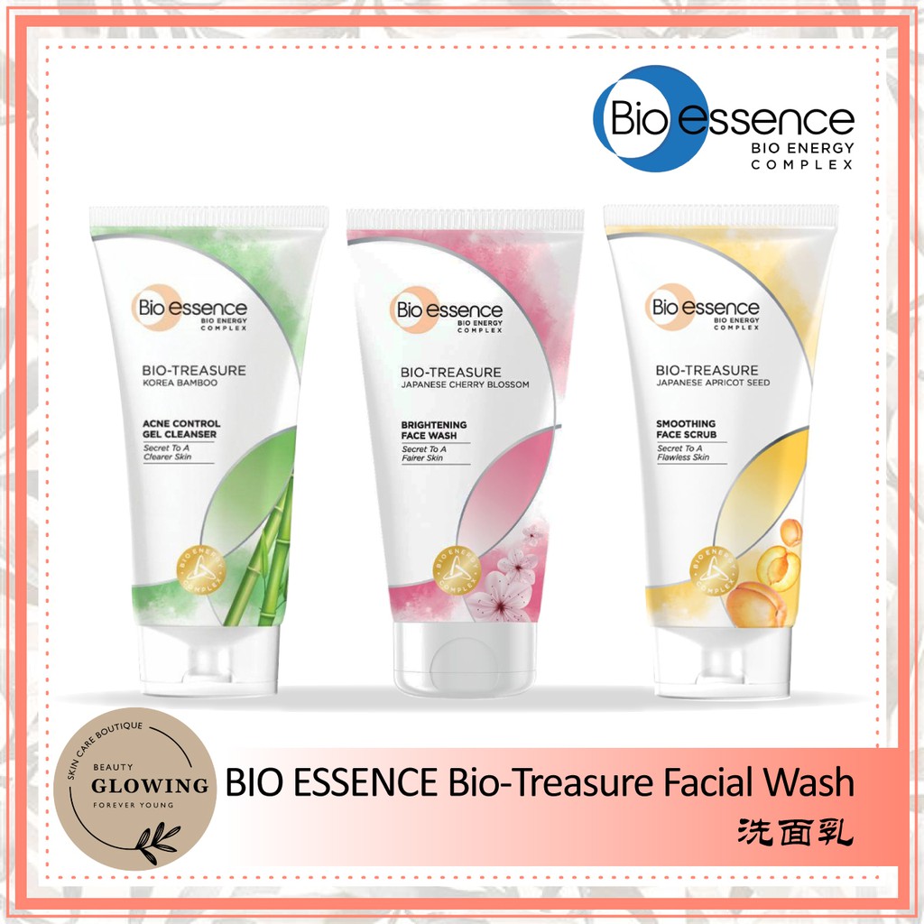 100 Authentic Pencuci Muka Bio Essence Bio Treasure Korea Bamboo Japanese Apricot Seed Cherry Blossom 150g 洗面乳