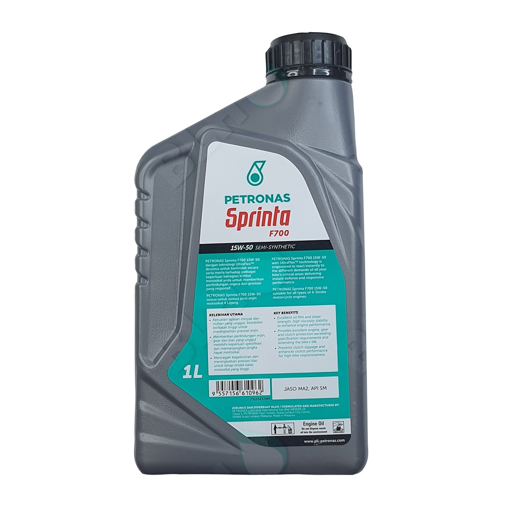 Petronas Sprinta F700 15w 50 Or 10w 40 Semi Synthetic Motorcycle Engine Oil 1l Free Drawstring Bag Shopee Malaysia