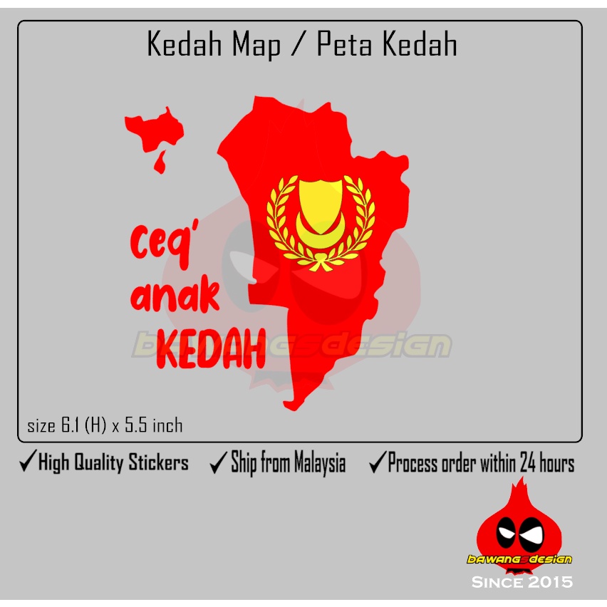 Peta Negeri Kedah / Kedah Map Decals | Car sticker | Shopee Malaysia