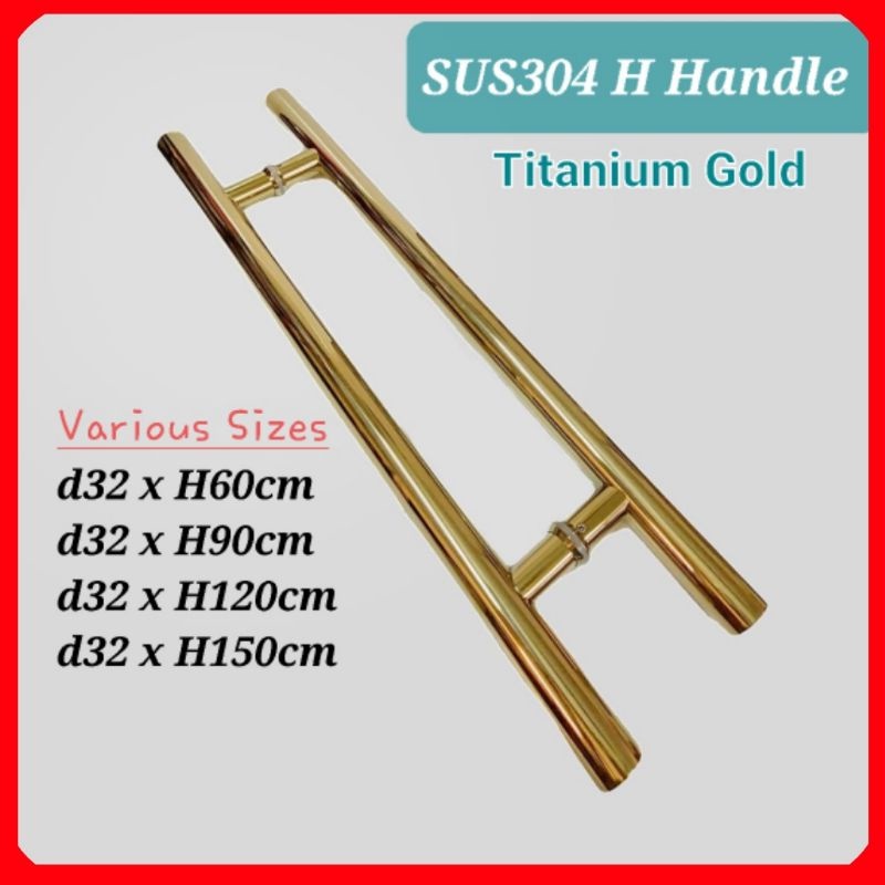 Titanium Gold Long Pull Handle Glass Timber Steel Door Pemegang Pintu ...