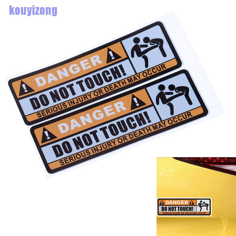 Do Not Touch Car Sticker Warning Sign Waterproof PVC Personalized Cars StickBLUS
