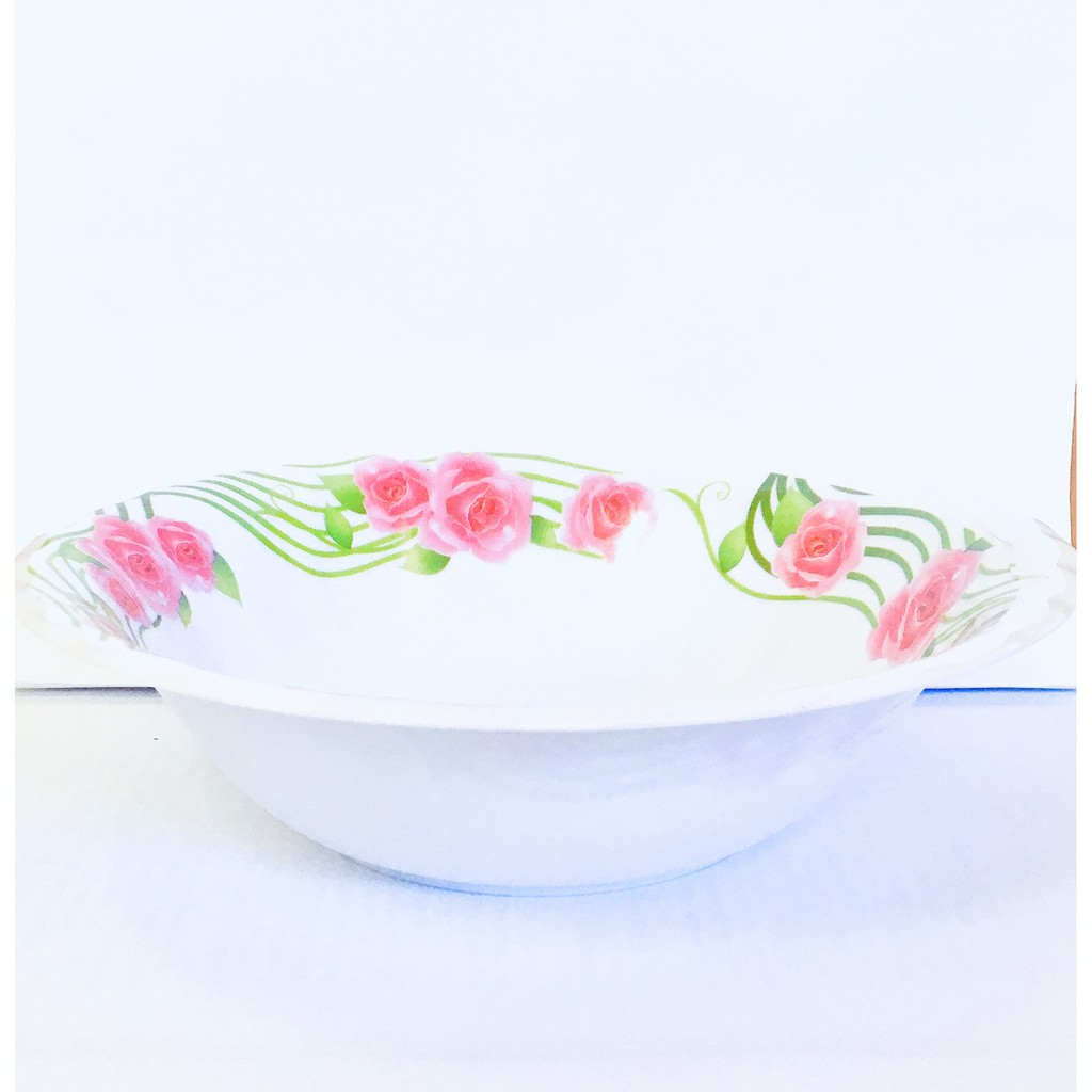 Round Serving Bowl Melamine Housewares Rice Soup Noodles Bowl Flowers Melamine Design 16cm