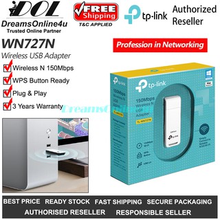 TP-LINK TL-WN727N WN727N 150Mbps Wireless N USB Wifi Wi-Fi Dongle Adapter 3 Years Warranty