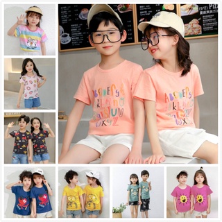 2-11Y Kids Short Sleeve T shirt Summer Baby Boys Girls Cartoon Cotton Short Sleeve Top Cute Shirt