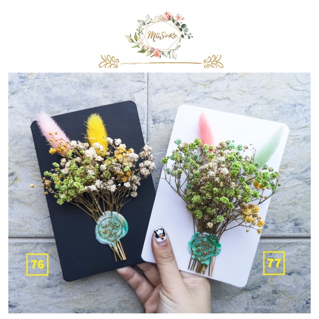 黄色系兔尾满天星花卡 Yellowish Theme Rabbit Tail Baby Breath Floral Card Shopee Malaysia
