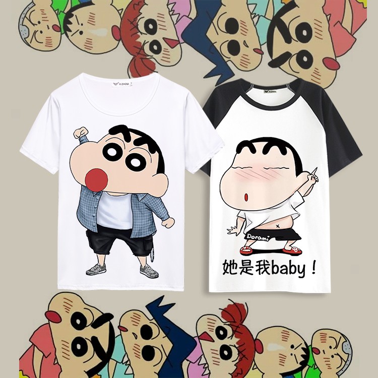 ins crayon Shin-chan t-shirt anime peripheral clothes printing couple dress  casual wild short-sleeved cartoon children' | Shopee Malaysia