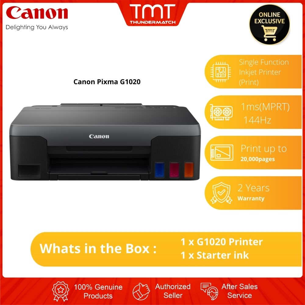 Canon Pixma G1020 Single Function Inkjet Printer Print G Series 1 800 18 2000 Shopee 9694