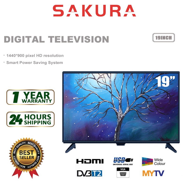 Sakura Digital TV HD LED TV Built-in MYTV (19")