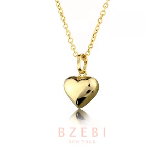 Image of BZEBI Gold Plated Premium Design Heart Pendant Necklace Minimalist 794n