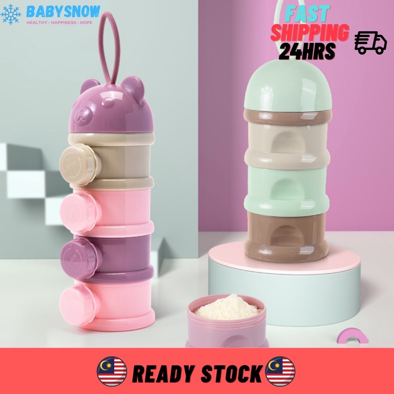 Buy Bekas Susu Travel Baby Portable 4 Layers Milk Powder Container Susu Side Open Design Dispenser Seetracker Malaysia