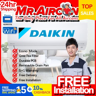 Wi Fi Daikin R32 P Series Wall Mounted Non Inverter 1 0hp 2 5hp Ftv28p Shopee Malaysia