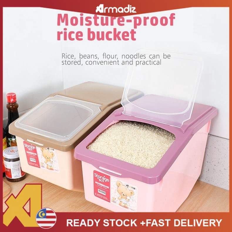 AMD Rice Storage Box With Wheels Heavy Duty Airtight Rice Container