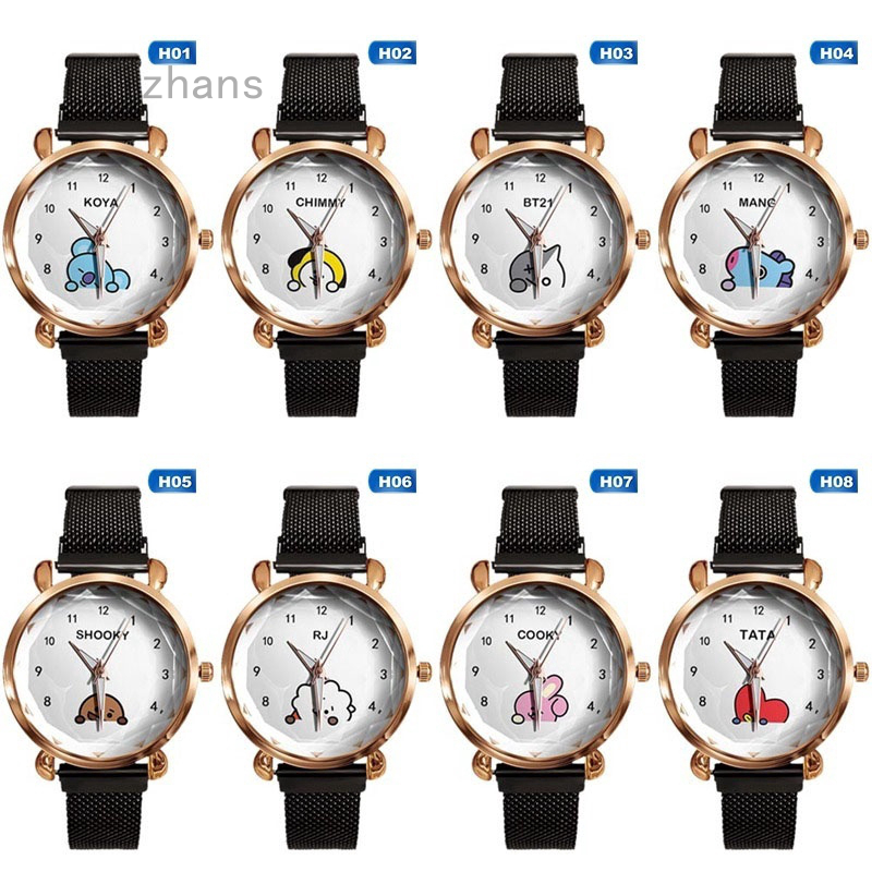 naizhans Kpop Bts Bangtan Boys Bt21 Cartoon Watch Waterproof Metal Watch Wristwatch