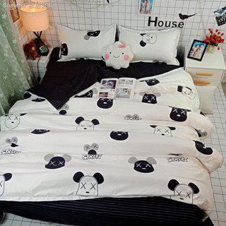4pcs Bedding Set Cartoon Quilt Covers Ins Wind Student Bed Sheets
