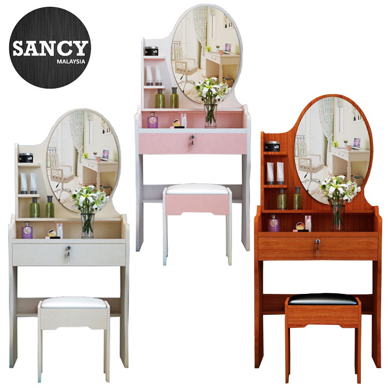 Ready Stock Sancy Bedroom Dressing Table Small Apartment Makeup Cabinet Storage Cabinet Shopee Malaysia