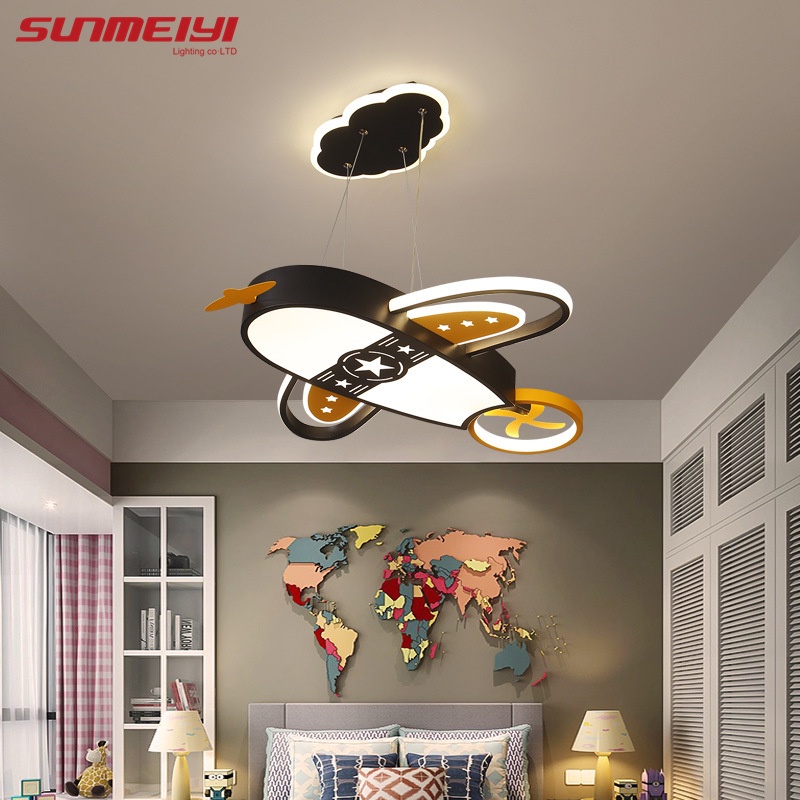 SUNMEIYI Kids Bedroom Aircraft Ceiling Lights Creative Cartoon Fighter ...