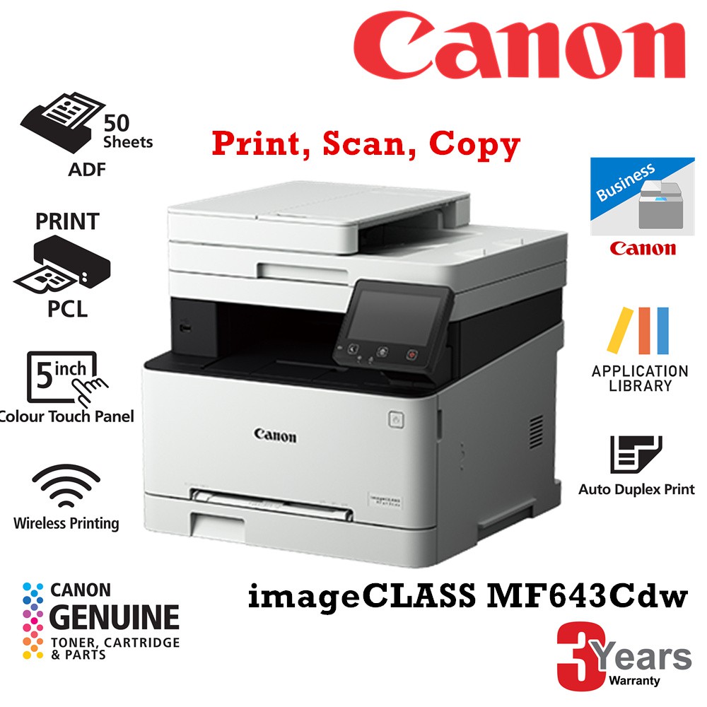 Canon imageCLASS MF643Cdw Smart and Productive 3in1 Colour