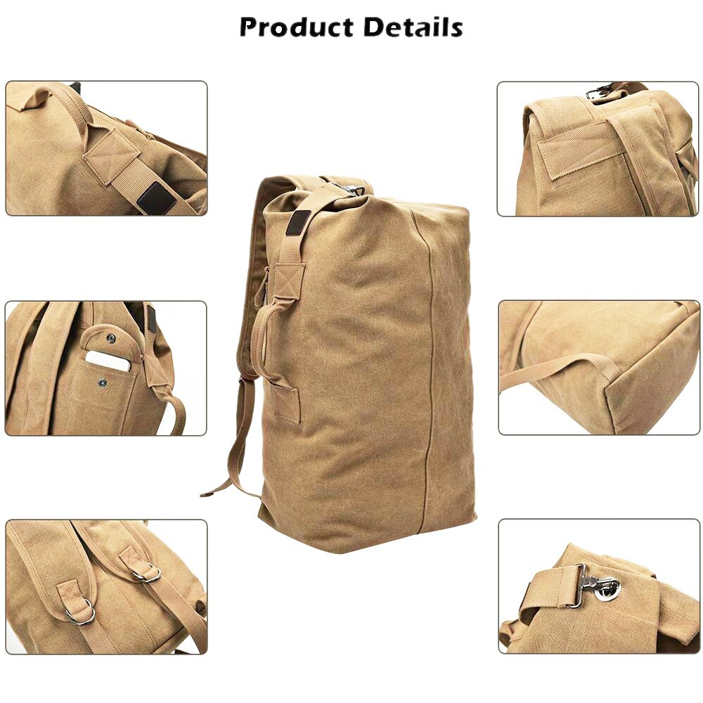 Castle Rock High Density Thick Canvas Backpack Rucksack Cylindrical Bag Bucket Bag Amazon In Sports Fitness Outdoors