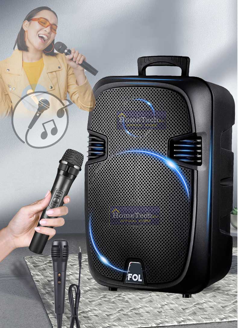 Portable Speaker 8 Inch Outdoor Wireless Bluetooth Speaker with Mic USB ...