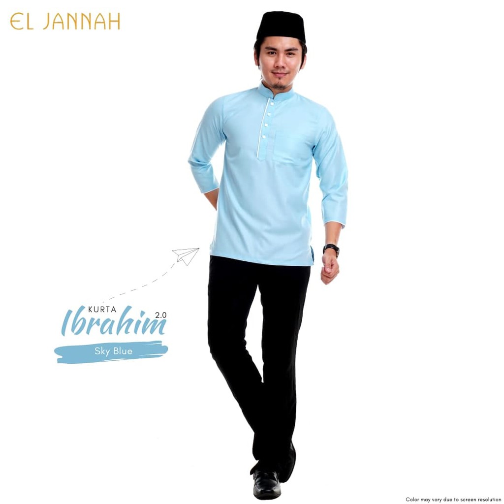 Buy Baju Kurta Lelaki Dewasa Cotton Lengan Tiga Suku Biru Blue Green Hijau Putih White Ibrahim Seetracker Malaysia