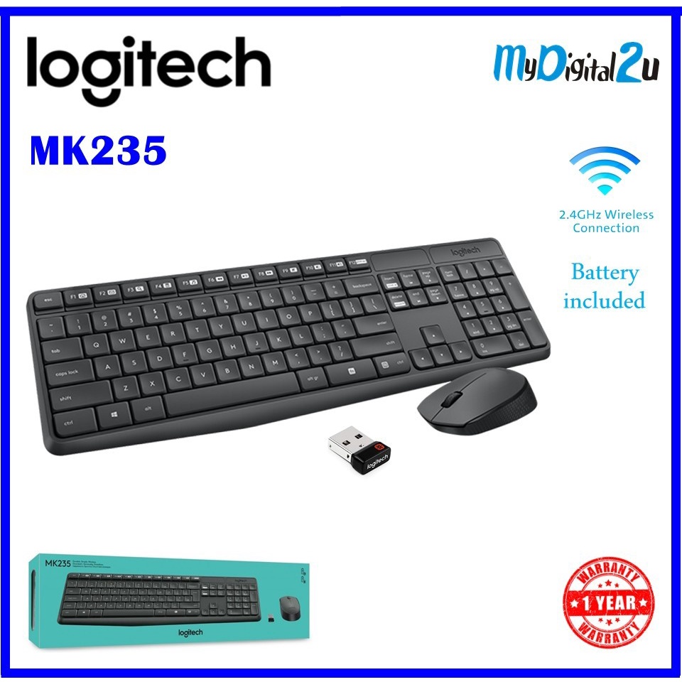 Logitech MK235 2.4Ghz Wireless Combo Keyboard and Mouse | Shopee Malaysia