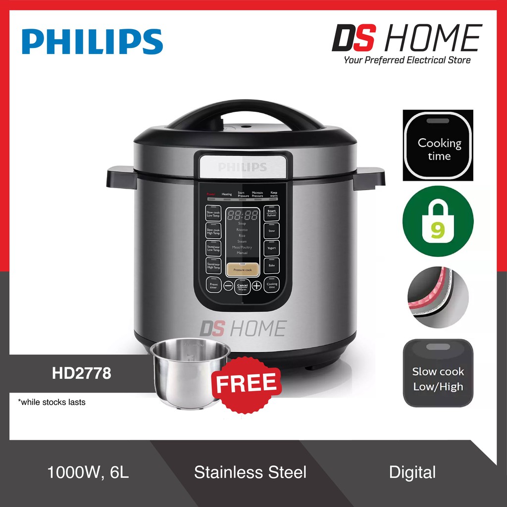 PHILIPS PRESSURE COOKER ALLINONE FREE HD2778 HD2137 (HD2137/62