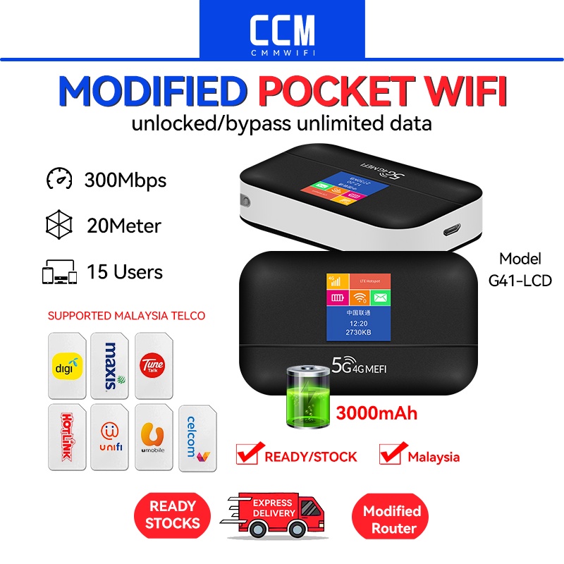 CCM Portable WIFI 4G LTE 150Mbps LT600 Modified Unlimited Hotspot ...