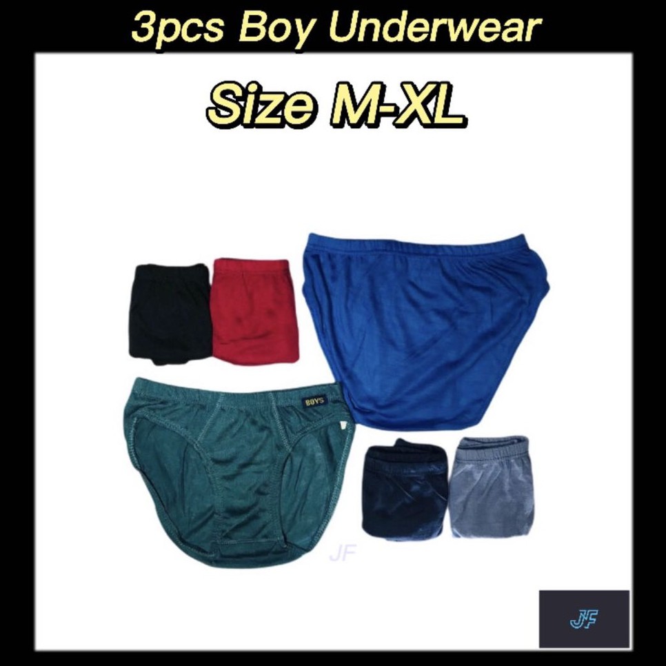 3 Pcs Child Boy’s Underwear ( RANDOM - MIX COLOUR )   SIZE : M – XL 268 ( U768 )