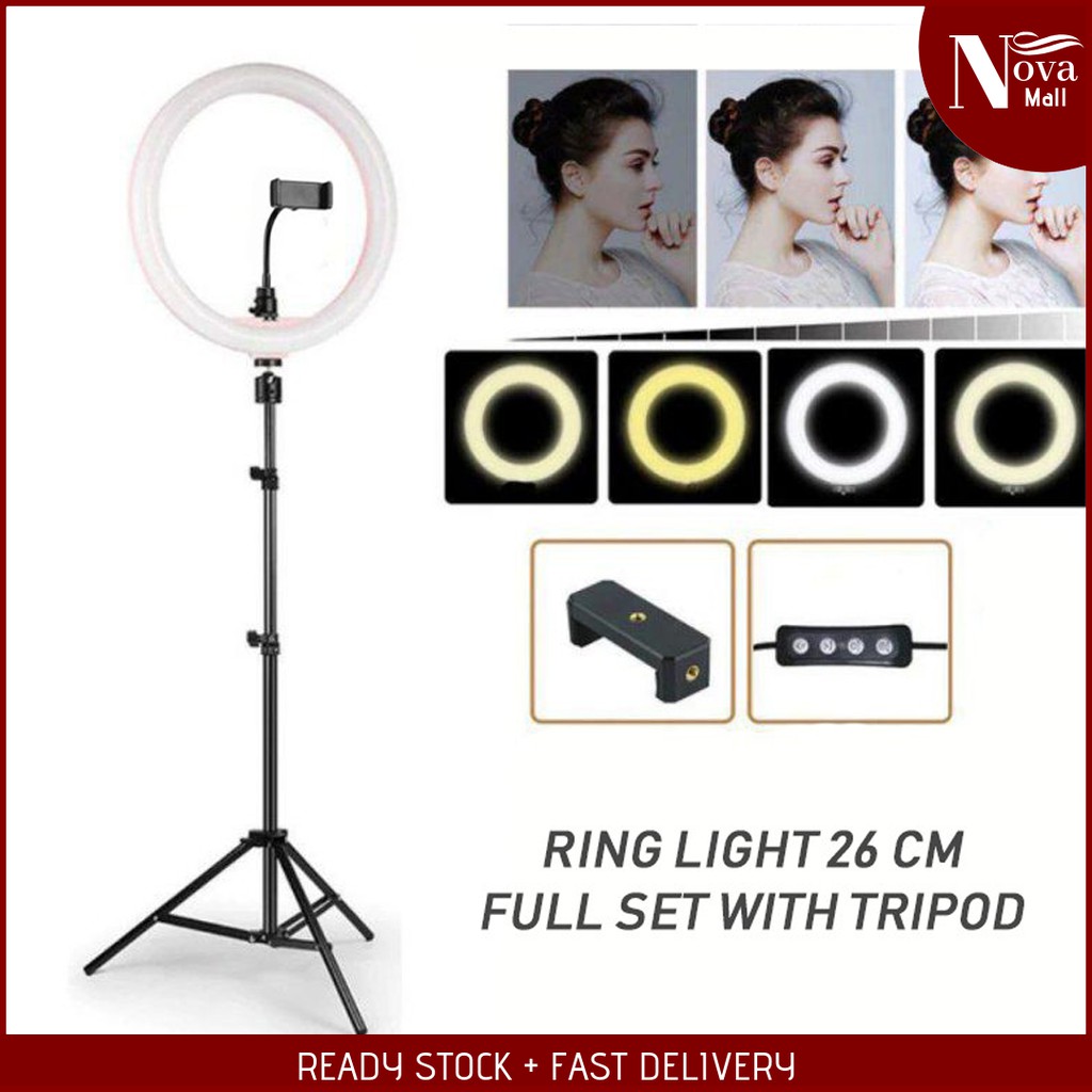 26CM Ring Light Selfie Lights Tripod Photography Camera Beauty Lamp ...