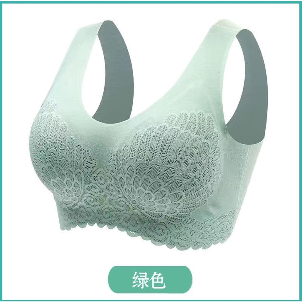 Thailand Latex 4.0 plus size bra Women No wire Gathered Vest Type Sports Thin Adjustable sport
