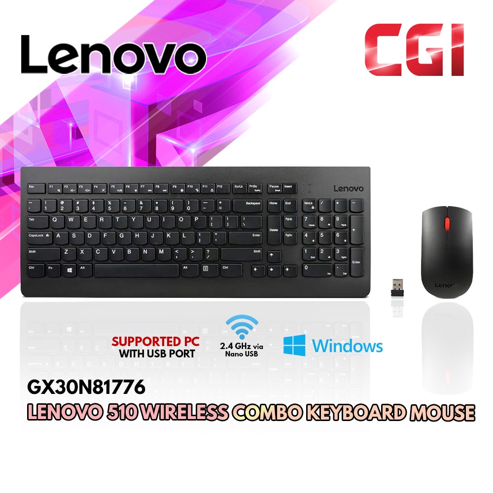 LENOVO 510 WIRELESS COMBO KEYBOARD MOUSE (GX30N81776) Shopee Malaysia