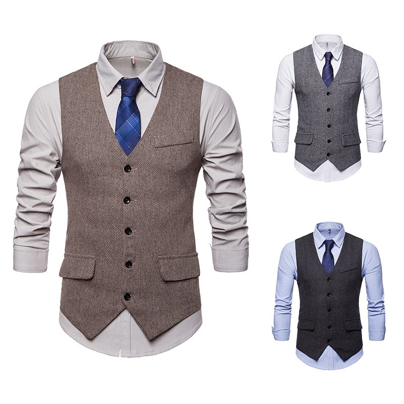 Men's slim fit business vest formal clothes casual large size vest 48 ...