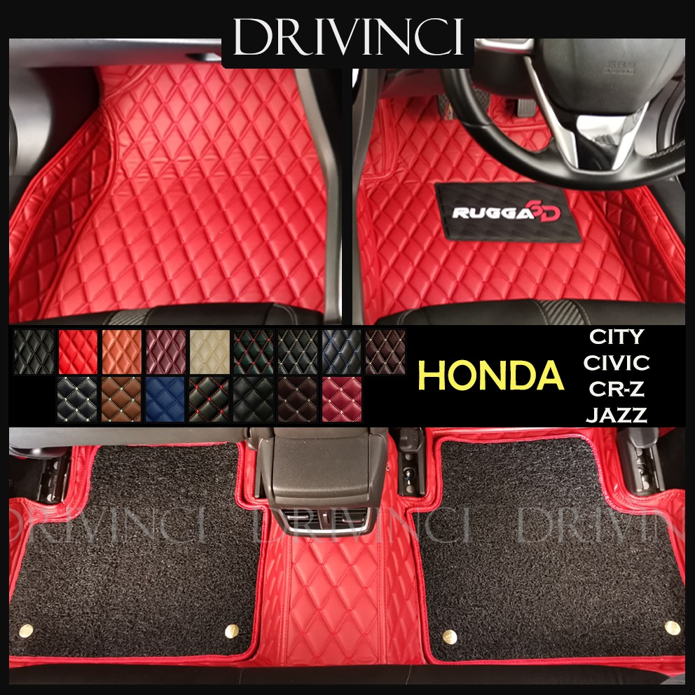 Honda Jazz City Civic CRZ 6D Car Mat Carpet Custom Luxury Floor Mat