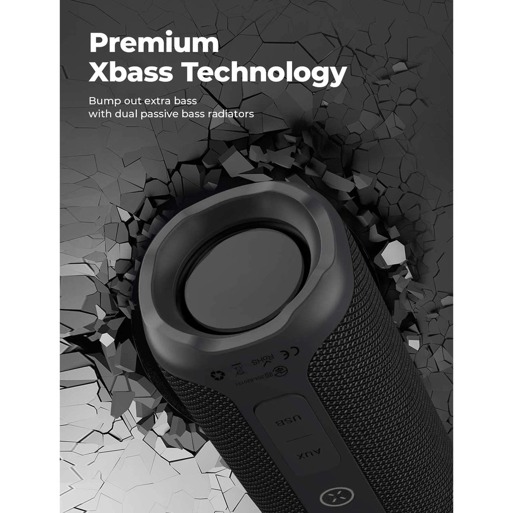 Tribit Stormbox Bluetooth Speaker - 360° Full Surround Sound, Enhanced Bass, Dual Pairing, 24W Output