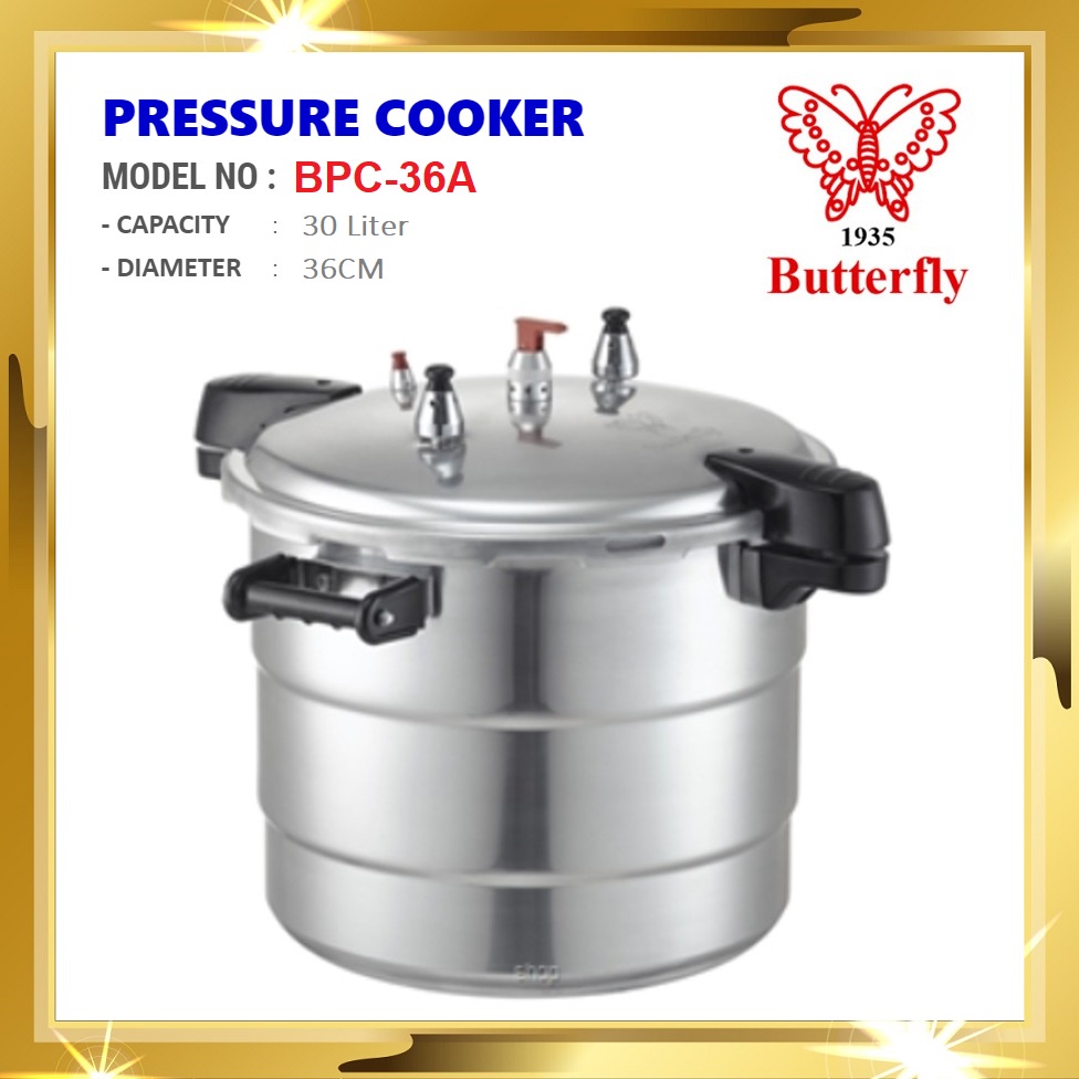 Butterfly 30L Gas Pressure Cooker BPC 32A 16.5Liter / BPC 36A 30L / Periuk Tekanan BPC32A BPC36A / BPC-32A BPC-36A