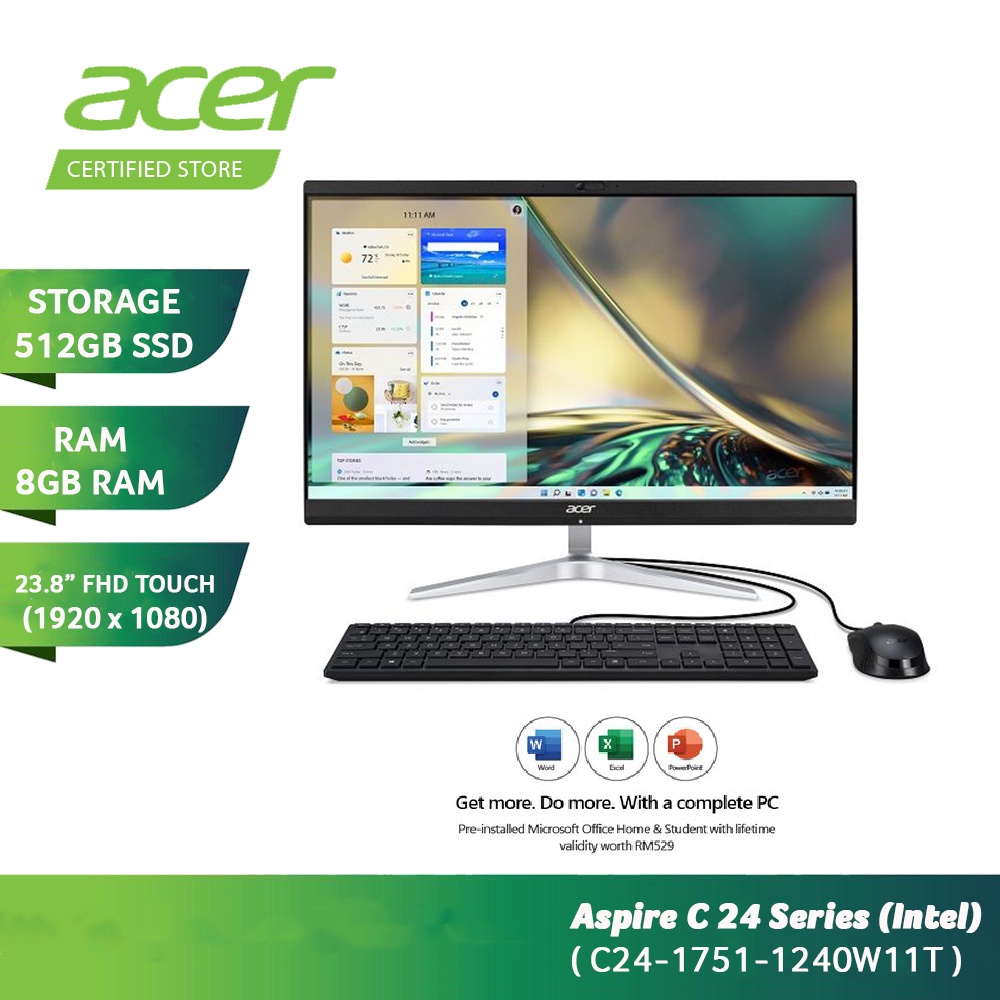 ACER ASPIRE C2417511240W11T Allinone Desktop ( I51240P 8GD4 512SSD