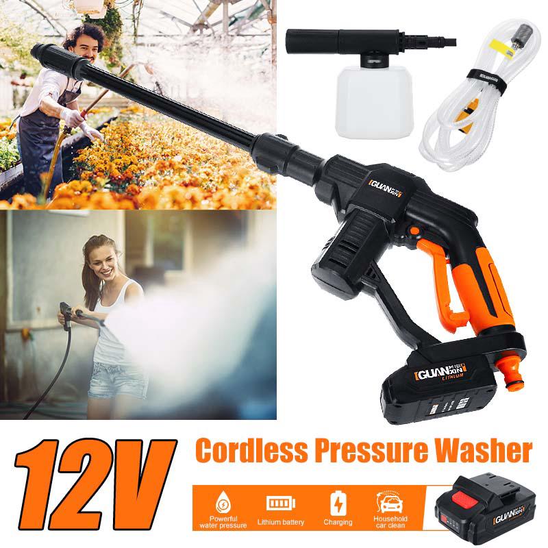 20V Cordless Pressure Cleaner Car Washer & Water Hose Outdoor Water ...