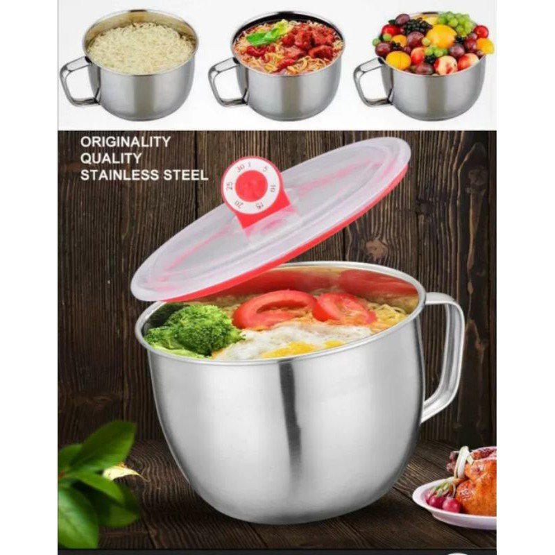 🎉stainless steel instant noodle bowl student instant noodle cup with