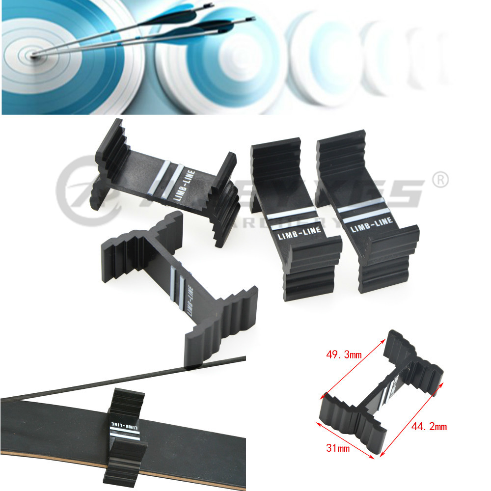 4 Pcs Recurve Bow Limbs Center Line Adjustment Module Calibration Detector Recurve Bow Limb Gauges Black Center Shot Alignment 