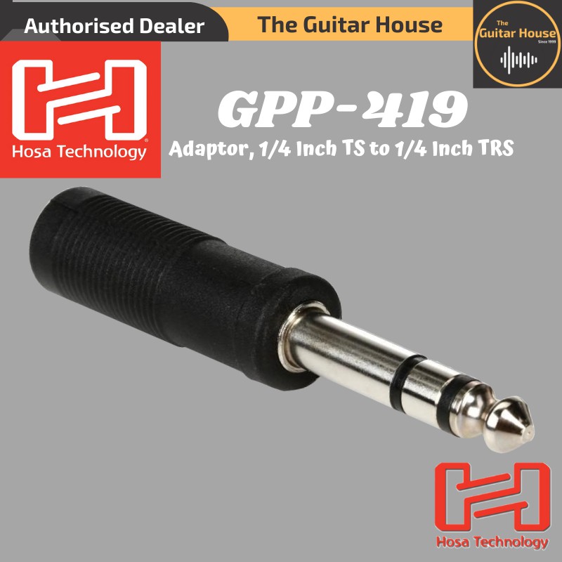 Hosa GPP-419 Female TS 1/4 to Male TRS 1/4 Adaptor 